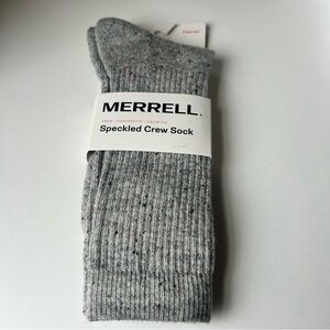 Merrell Speckled Crew Sock Wool Blend Gray
